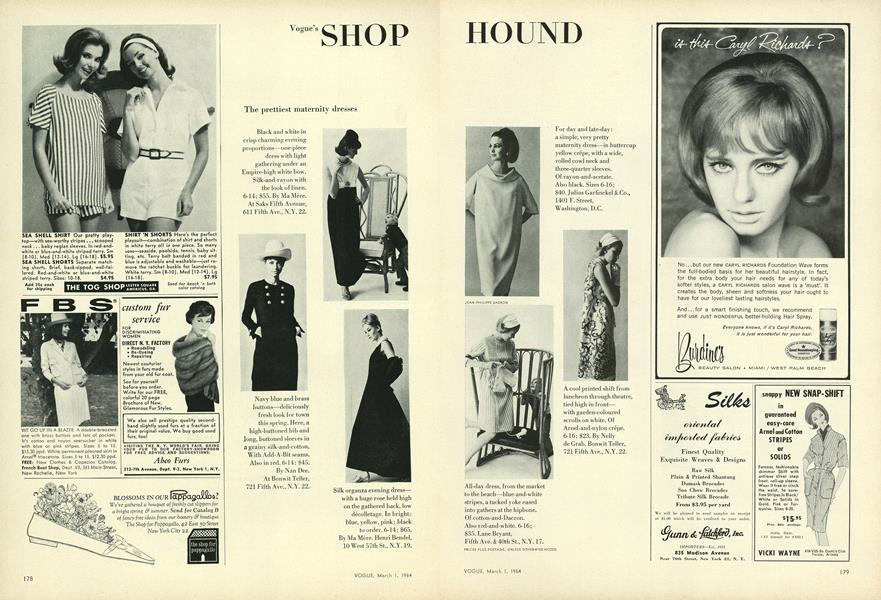 The Prettiest Maternity Dresses Vogue MARCH 1, 1964