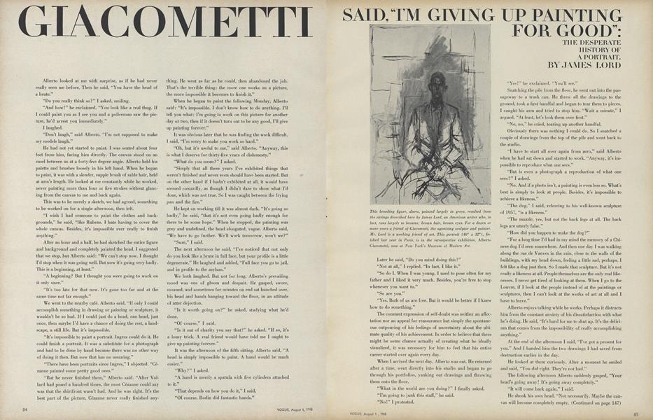 Giacometti Said, "I'm Giving Up Painting for Good: