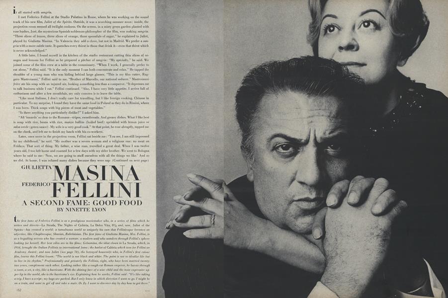 Giulietta Masina, Federico Fellini:
A Second Fame: Good Food