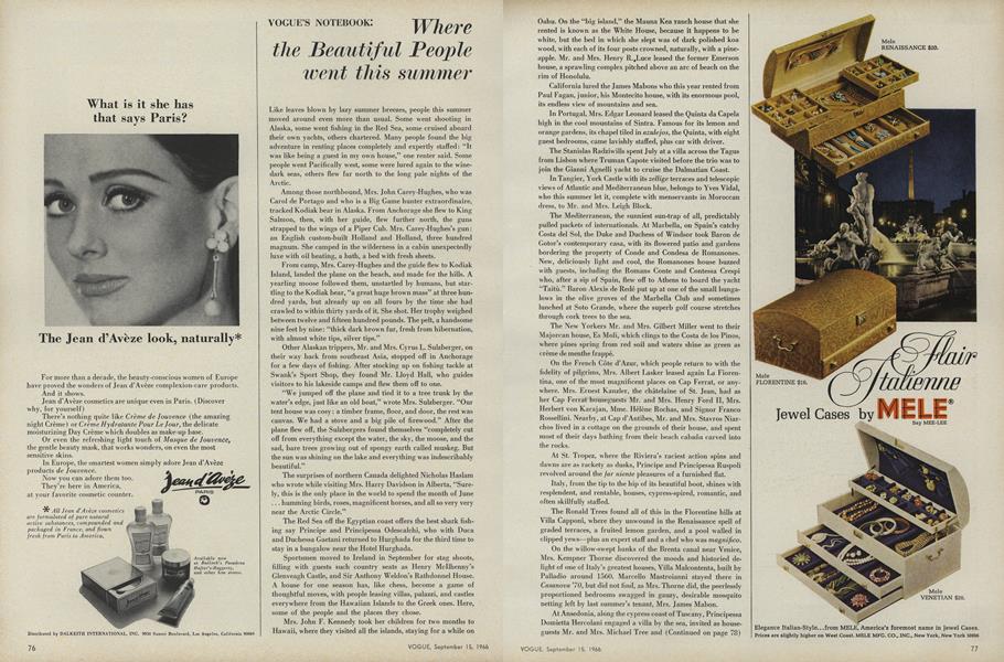 Where the Beautiful People Went this Summer