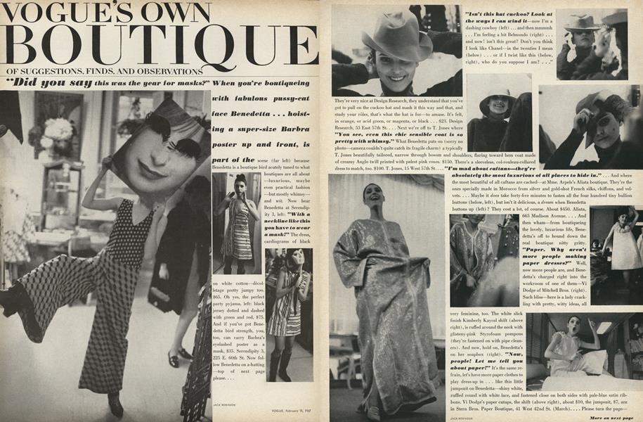 Vogue's Own Boutique | Vogue | FEBRUARY 15, 1967