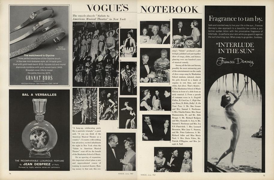 The RazzleDazzle "Salute to American Musical Theater" in New York Vogue JUNE 1967