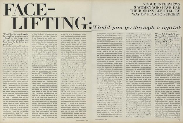 Face-Lifting: Would You Go Through it Again?