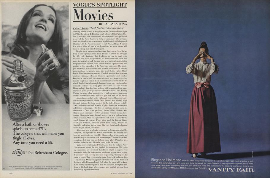 Movies Paper Lion Vogue November 15, 1968