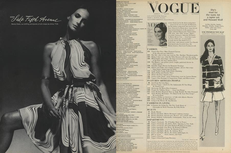Masthead | Vogue | MARCH 1, 1970