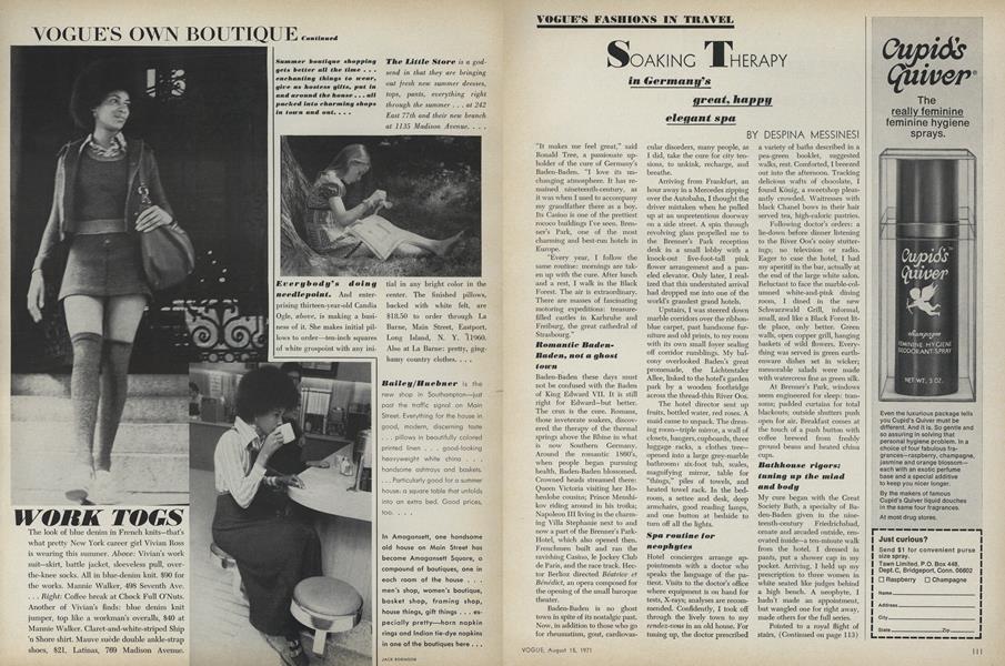 Vogue's Fashion in Travel. Soaking Therapy in Germany's Great, Happy Elegant Spa