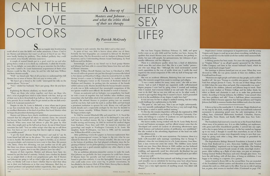 Can the Love Doctors Help Your Sex Life? Vogue NOVEMBER 1, 1972 image