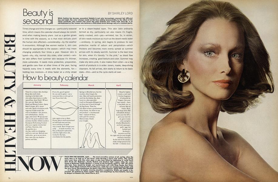 How To Beauty Calendar | Vogue | JANUARY, 1974