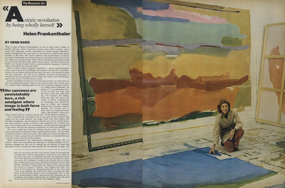 Top Bonanzas: Art: Helen Frankenthaler