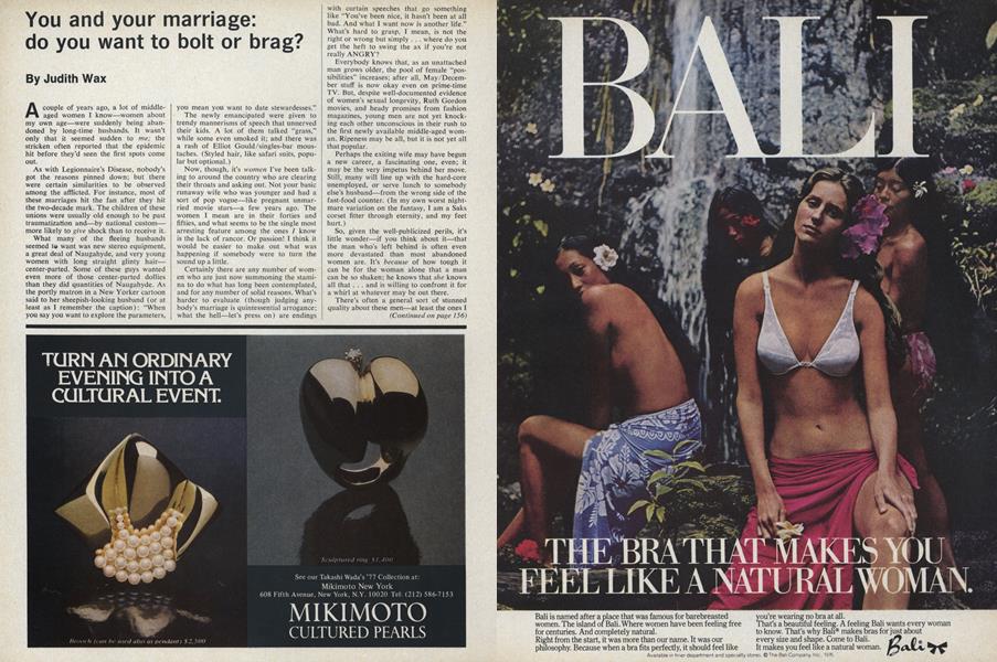 You and Your Marriage: Do You Want to Bolt or Brag?