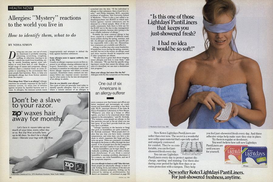 Allergies: "Mystery" Reactions to the World You Live In | Vogue | JULY 1981