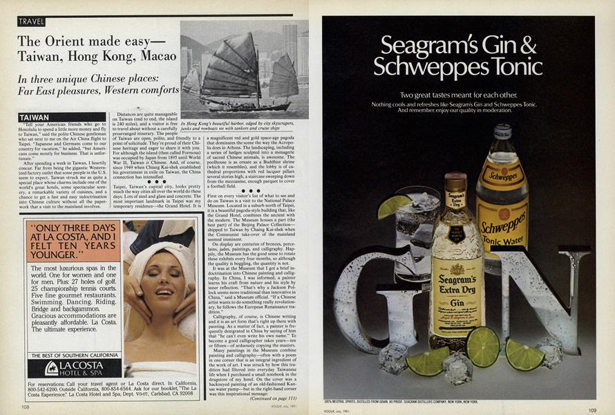 The Orient Made Easy—Taiwan, Hong Kong, Macao