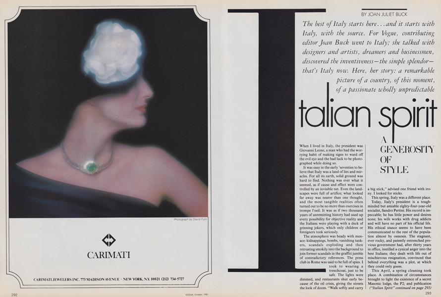 Italian Spirit: A Generosity of Style