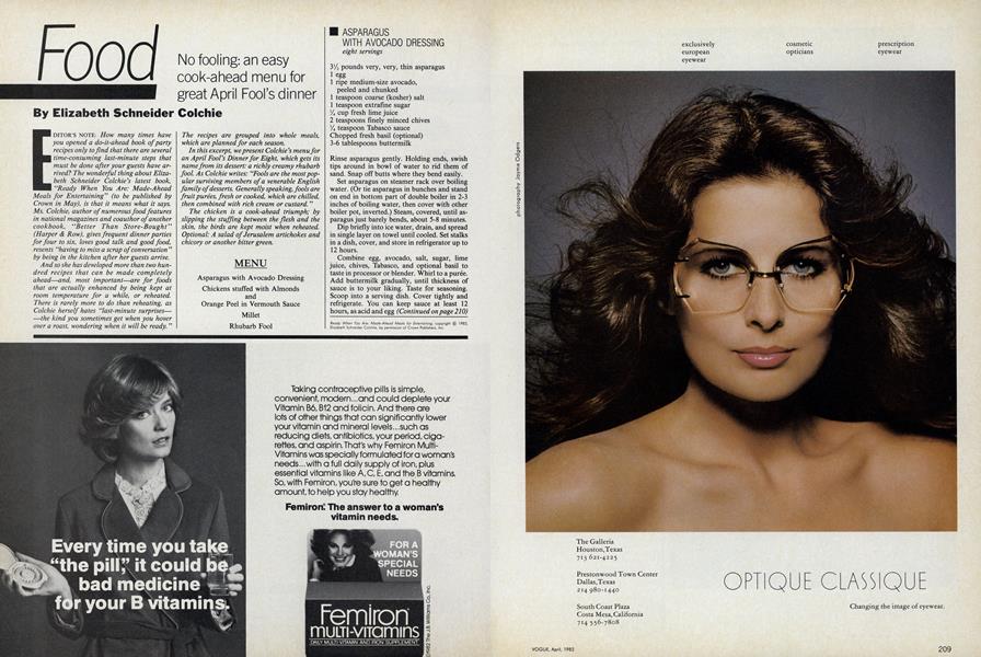 No Fooling: An Easy Cook-ahead Menu for Great April Fool's Dinner