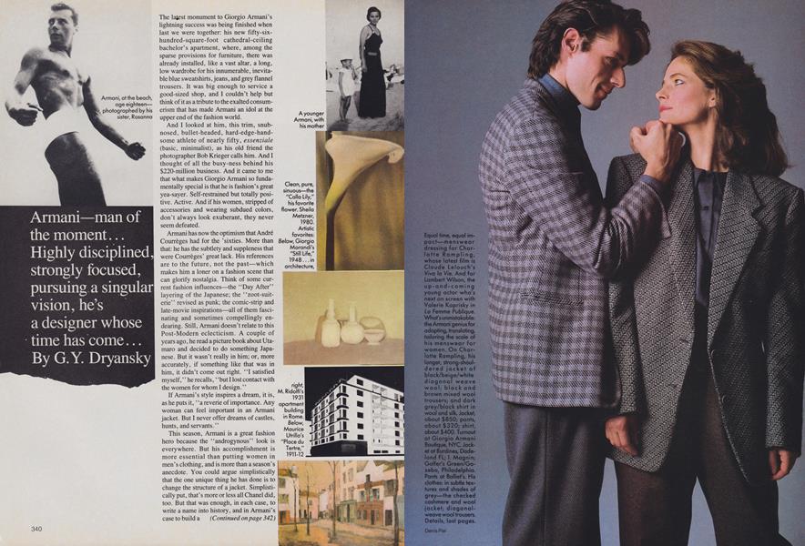 Armani Man of the Moment Vogue August 1984