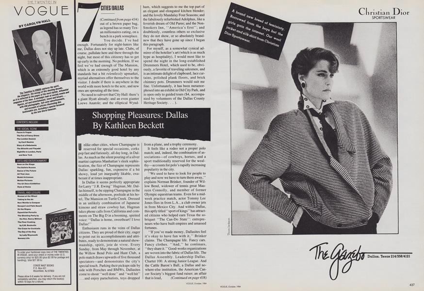 Vogue Special Report—Seven American Cities, Their New Style, Excitement, Pleasures: Shopping Pleasures—Dallas