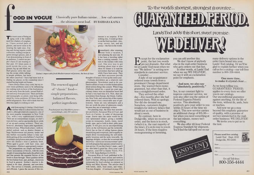 Classically Pure Italian Cuisine/Low-cal Caterers...