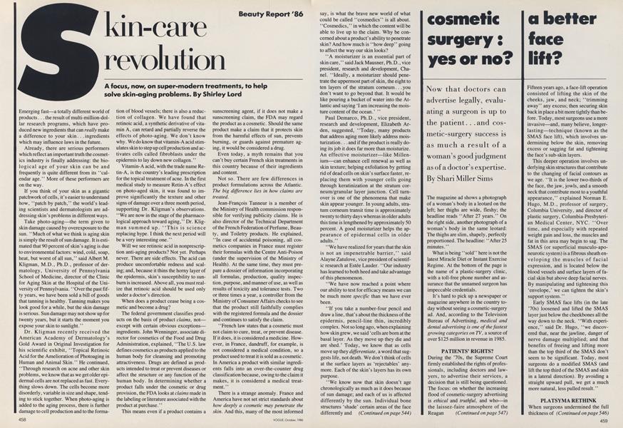Beauty Report '86: Skin-Care Revolution