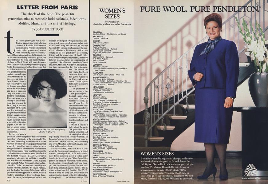 Letter from Paris: The Shock of the Blue: The Post-'68 Generation Tries to Reconcile Lurid Cocktails, Faded Jeans, Moliere, Marx, and the End of the Ideology