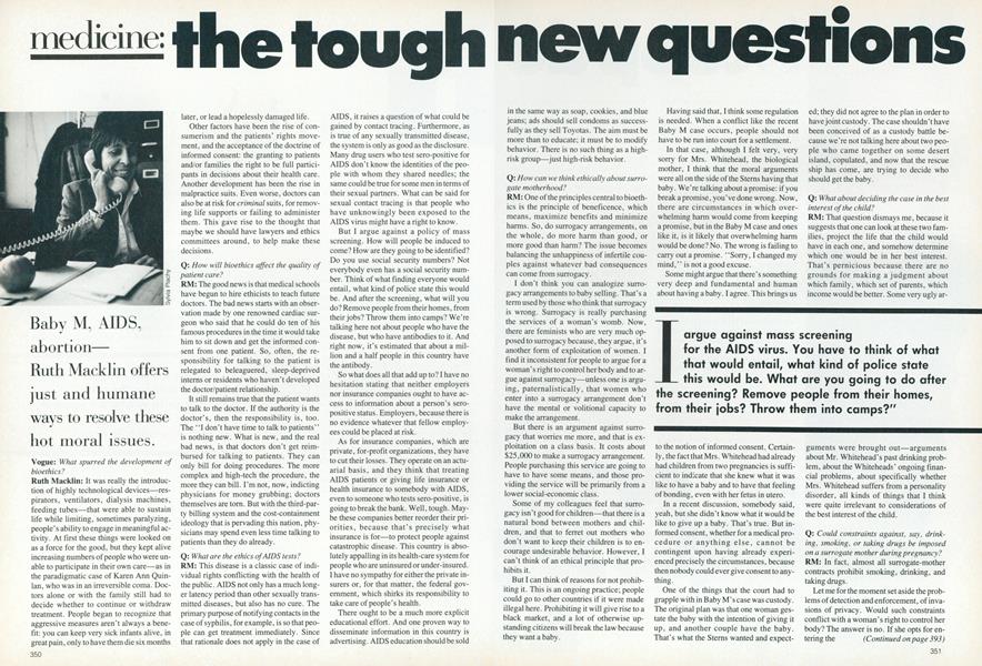 Medicine: The Tough New Questions