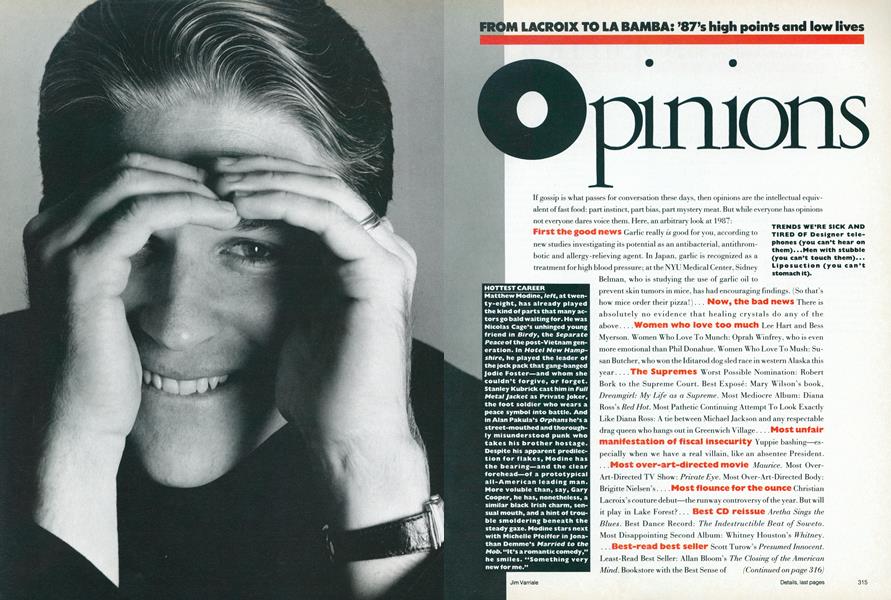 Opinions: From Lacroix to La Bamba—'87s High Points and Low Lives