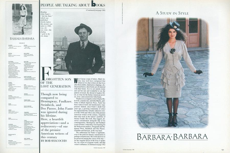 Books: Forgotten Son of the Lost Generation | Vogue | DECEMBER 1987