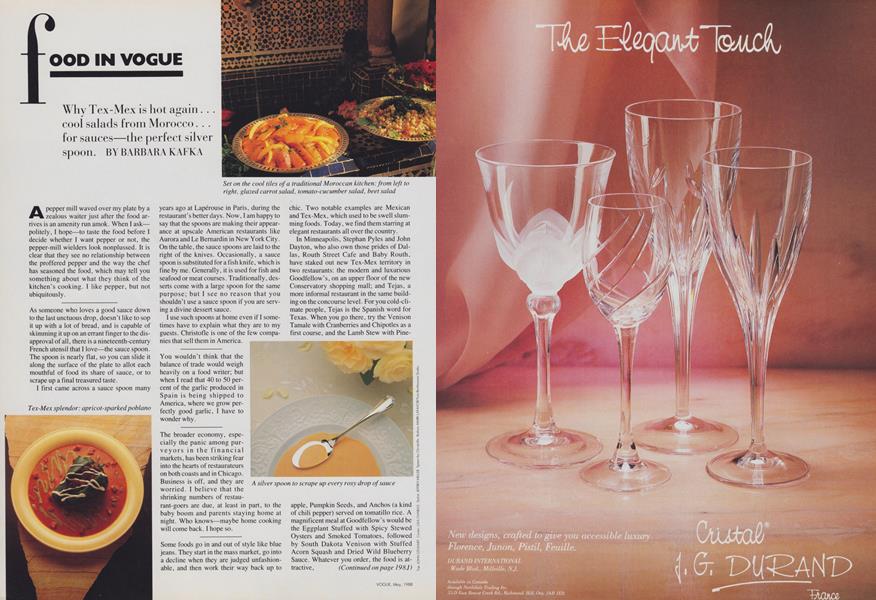 Food in Vogue Vogue MAY 1988