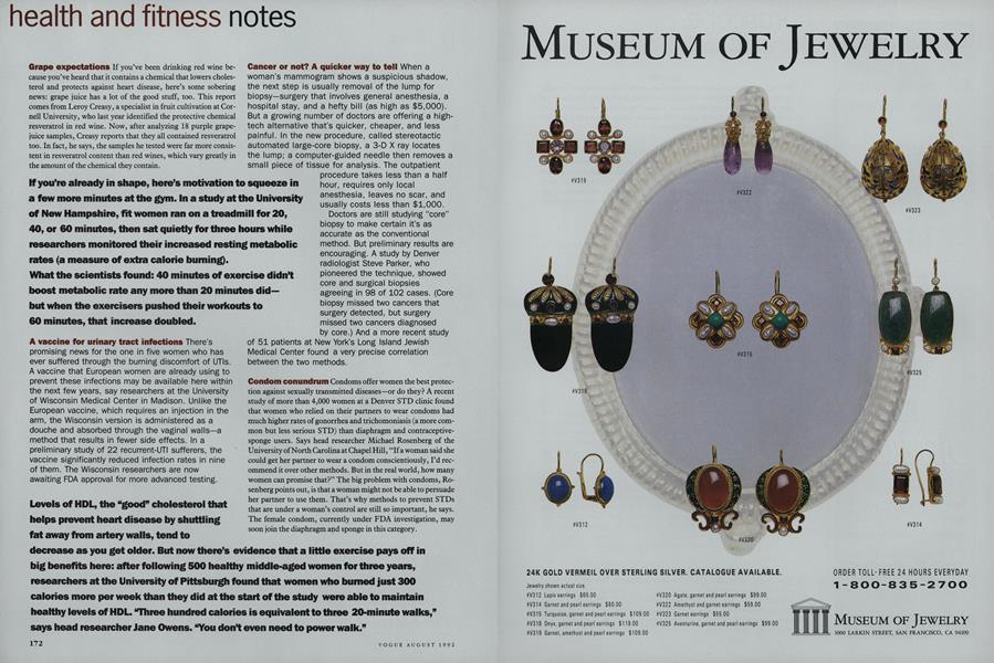 Grape Expectations/A Vaccine for Urinary Tract Infections... Vogue AUGUST 1992