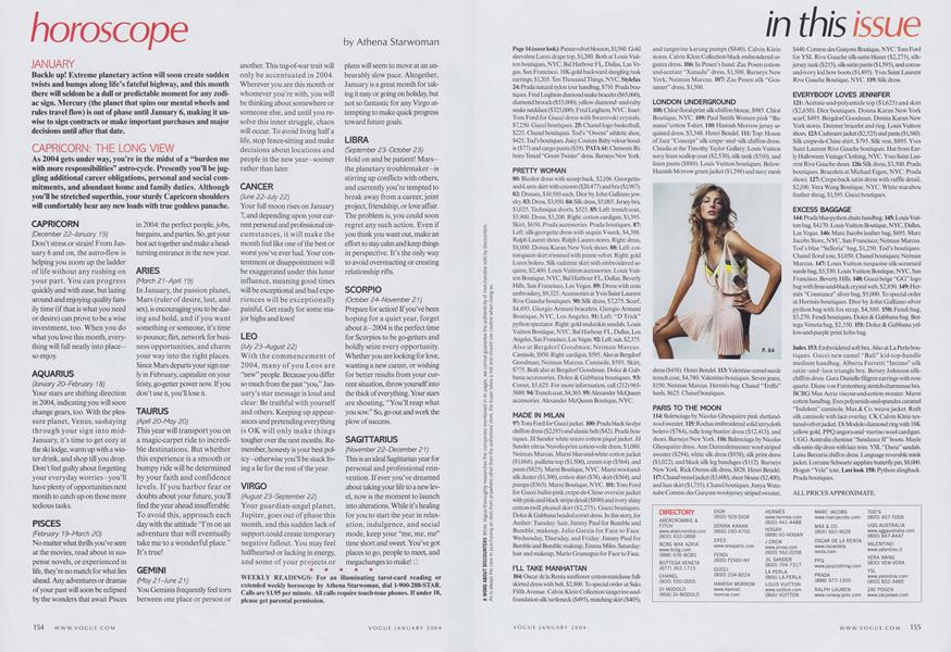 Horoscope | Vogue | JANUARY 2004